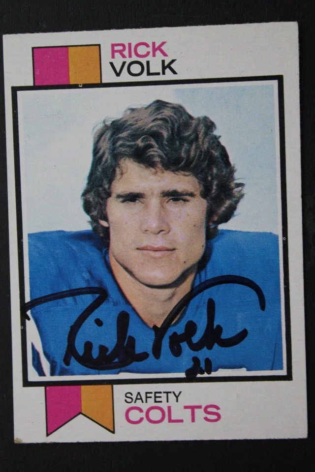 Rick Volk Baltimore Colts Signed 1973 Topps #105 Autographed Card MICHIGAN - Image 3 of 4