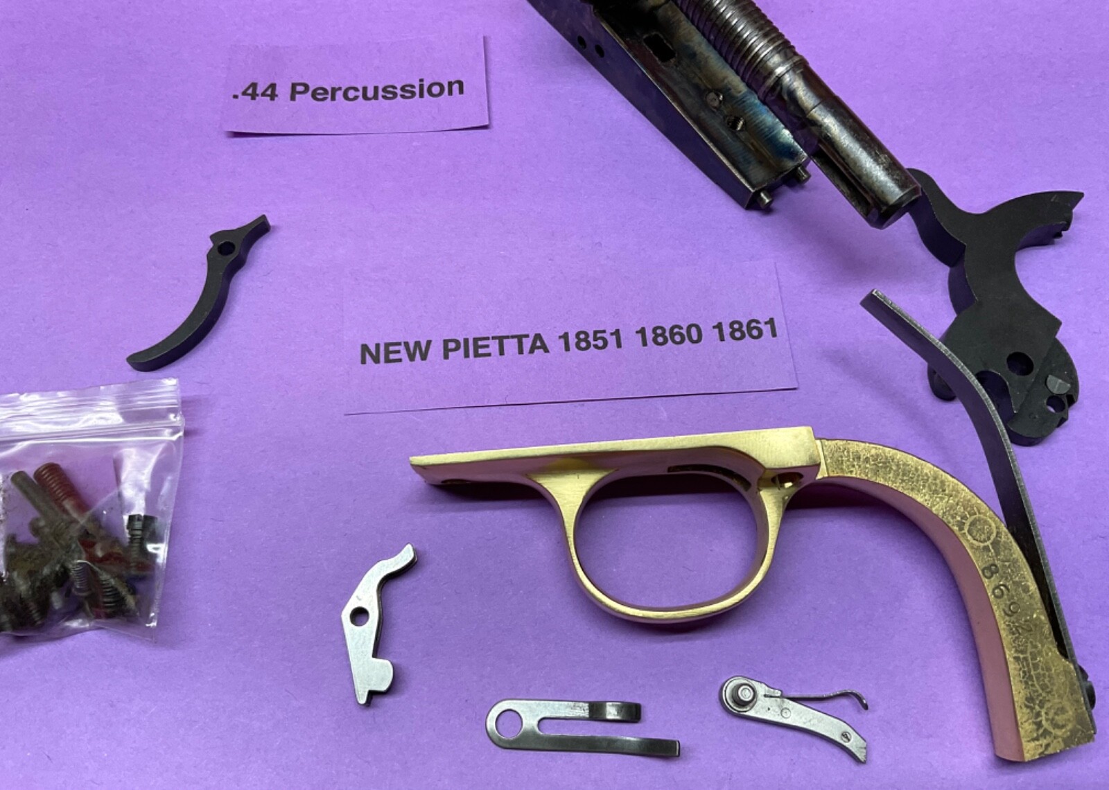 New Unused Pietta 1851 NAVY STEEL .44 Percussion Pistol Parts Lot