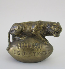 Vintage Louisiana State University LSU Tigers Football Brass Metal Bank