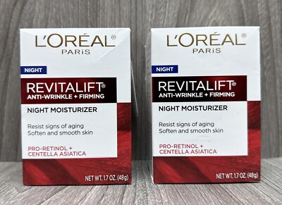 LOT OF 2 L'Oreal Revitalift Anti-Wrinkle + Firming 1.7oz Night Moisturizer