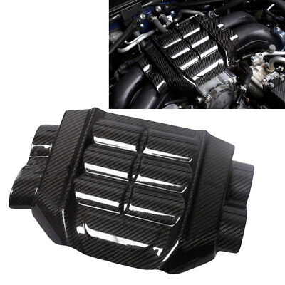 1pc Gloss Carbon Fiber Engine Cover For Subaru BRZ Toyota GR86 2022-2024