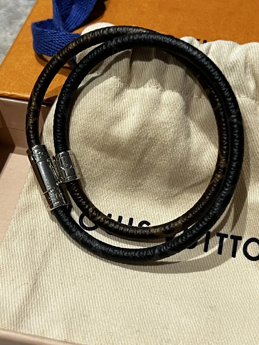 Louis Vuitton Keep it double leather bracelet (KEEP IT DOUBLE LEATHER  BRACELET, M6555D)