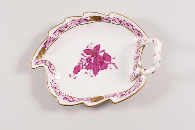 Herend Schale Blattschale Konfektblatt AP 205 Apponyi Apony Purpur 14,5x11cm