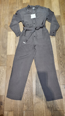 Tibi Women's Brown Check Pockets Jumpsuit size XS