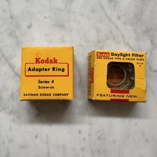 Vintage Kodak Adapter Ring Series 4  Daylight Filter for Type A Color Films Lot