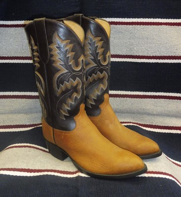 Stivali texani country western cowboy uomo marrone bicolore punta 43.5 -  44.5 | eBay