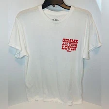 Women’s White and Red ZZ Top Gimmie All Your Lovin Graphic Tshirt Size Small