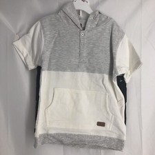 New Seven 7 For All Mankind Boys 2 Piece Set Size 6, Hooded Tee And Black Shorts