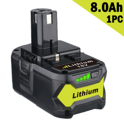 18V 8.0Ah Akku für RYOBI One+ Plus Lithium RB18L50 P108 P104 Batterie