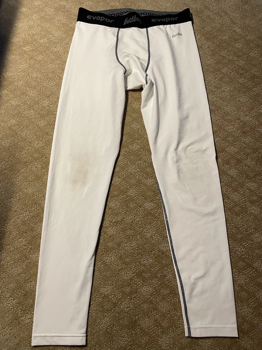 EASTBAY EVAPOR MENS WHITE BLACK SPORTS COMPRESSION TIGHTS Large