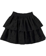 MOLO GIRL'S BRIGETTE SKIRT RUFFLE LAYERED MINI EYELET PULL ON COTTON 13-14