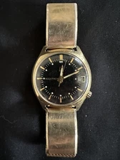 1969 Bulova Accutron E27995 M8 14K Gold Filled Case 1960’s Black Dial Date 