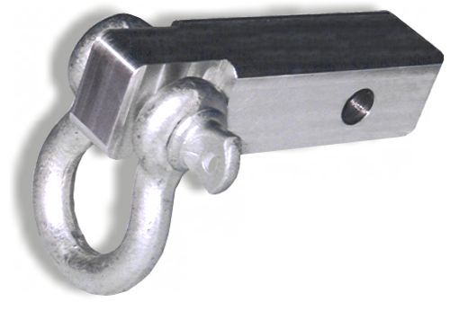 ALUMINUM HITCH BRACKET w/ 4-3/4 TON GALVANIZED 3/4 inch D-shackle - Picture 1 of 3