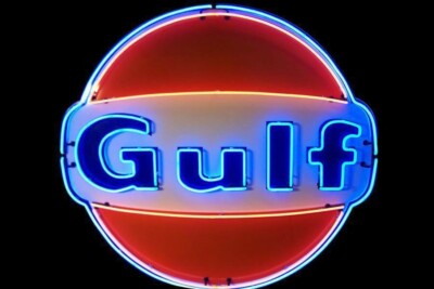 Gulf Gas Gasoline Oil Fuel 24''x20'' Neon Light Lamp Sign With HD Vivid Printing