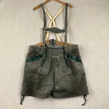 VTG Lederhosen Made Western Germany Suede Leather Shorts Suspenders Oktoberfest