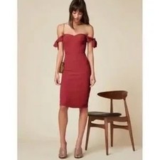 Reformation Off Shoulder Sheath Dress