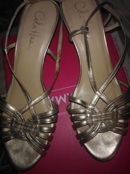 Women Cole Haan Heels Gold Leather 38