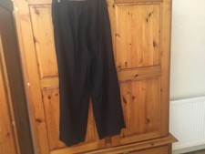 F&F linen mix trousers. Black. Size 10. Wide leg. Short  length. worn once.