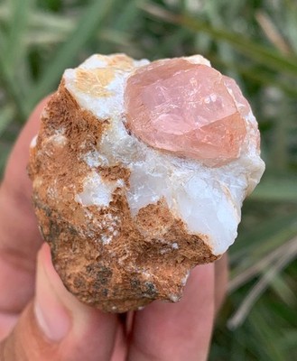 74 Gm Fluorescent Rare Pink Color Topaz Crystal On Matrix Specimen From Pakistan