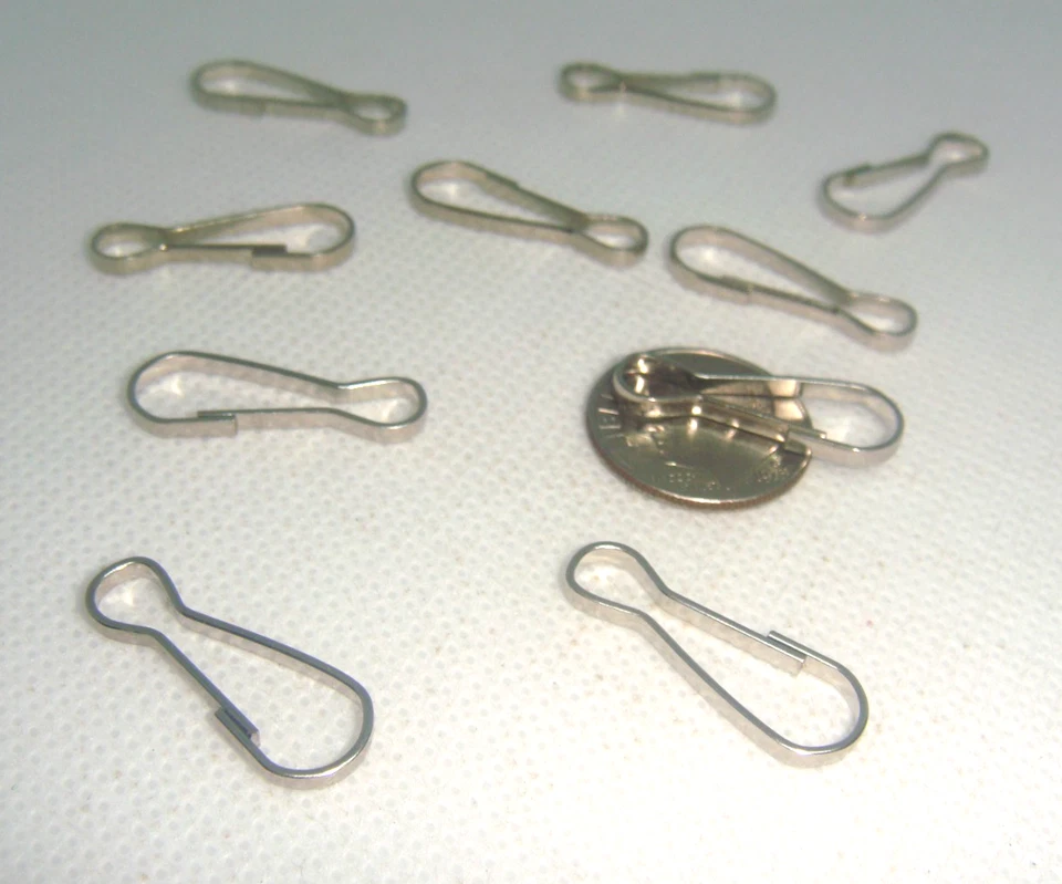 #10 SILVERTONE Cordón Snap Spring Ganchos Cordón Cierre Cremallera Tirador 23 mm 0,90 pulgadas Foto 2 de 4