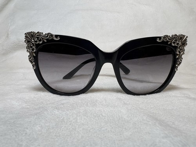 #ad #ad MCM Cat Eye Black Sunglasses Gray Gradient Lens Decorative Metal Accents Women $139.00