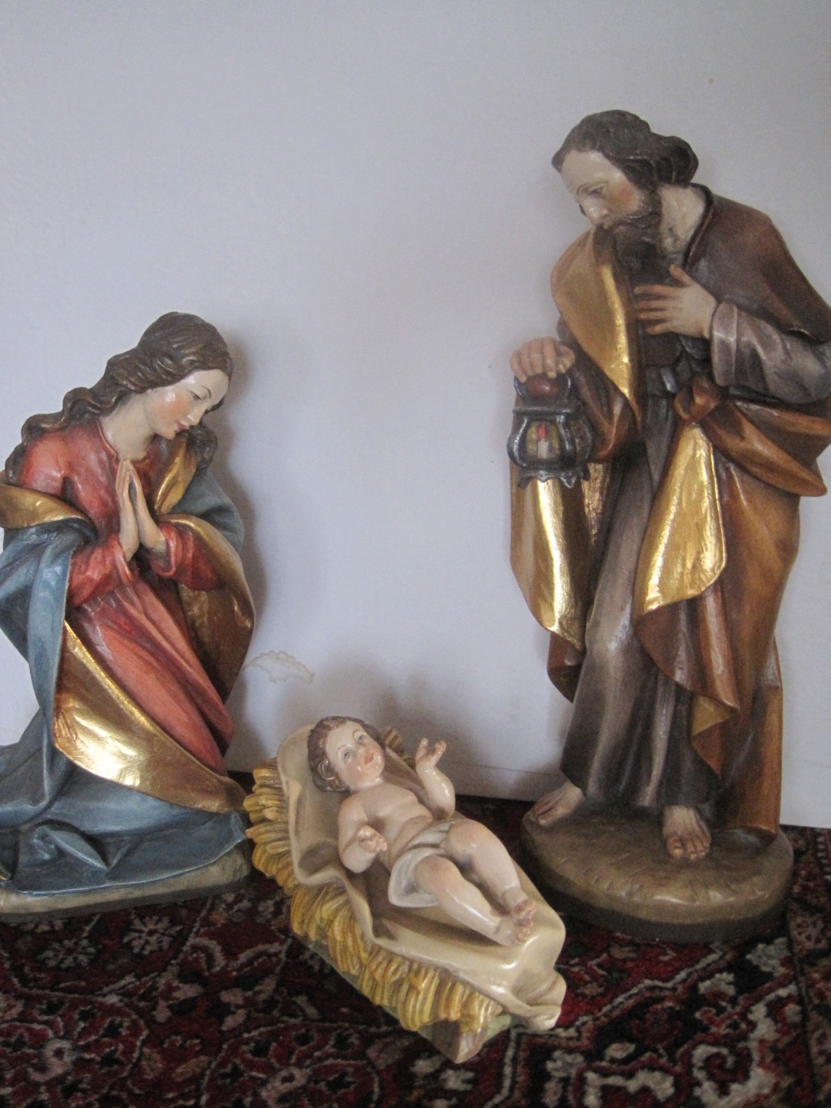 Heilige Familie 3 große Krippenfiguren Ausstellung Kirche Vereine Gewerbe 50 cm