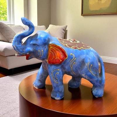 Cloisonné 4.5  Elephant Trunk Up Figurine The Hamilton Collection Made in Japan