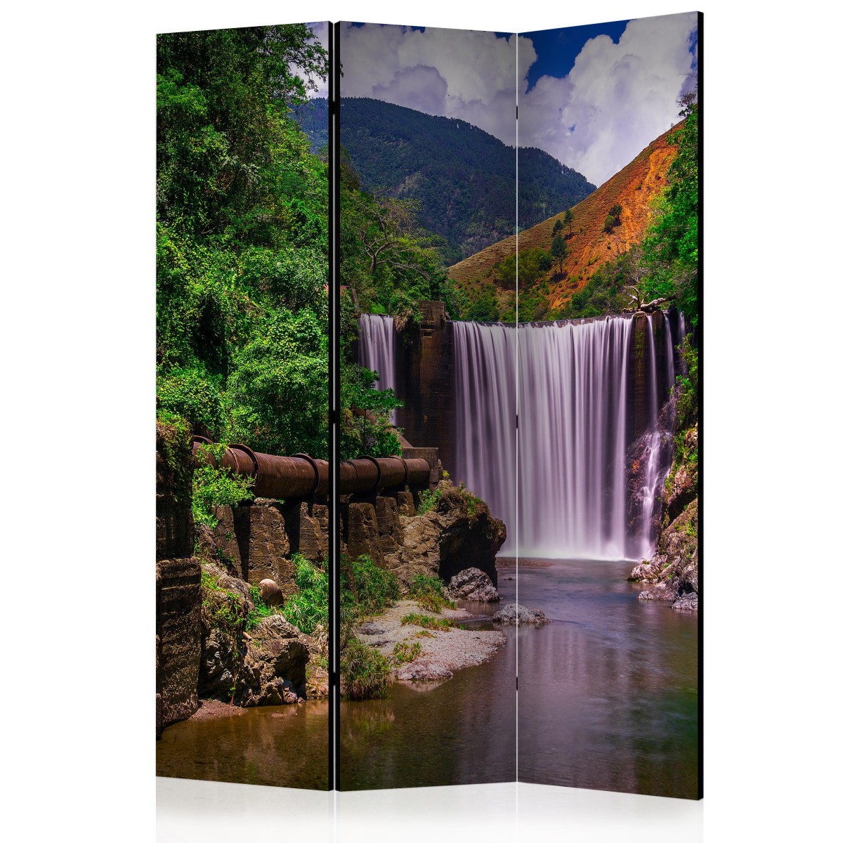 Paravent 135x172cm Reggae Falls séparateur de pièce en toile tendue
