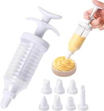 Dessert Decorating Syringe Set, Frosting Piping Kit, Cake Decorating Kit with Ca