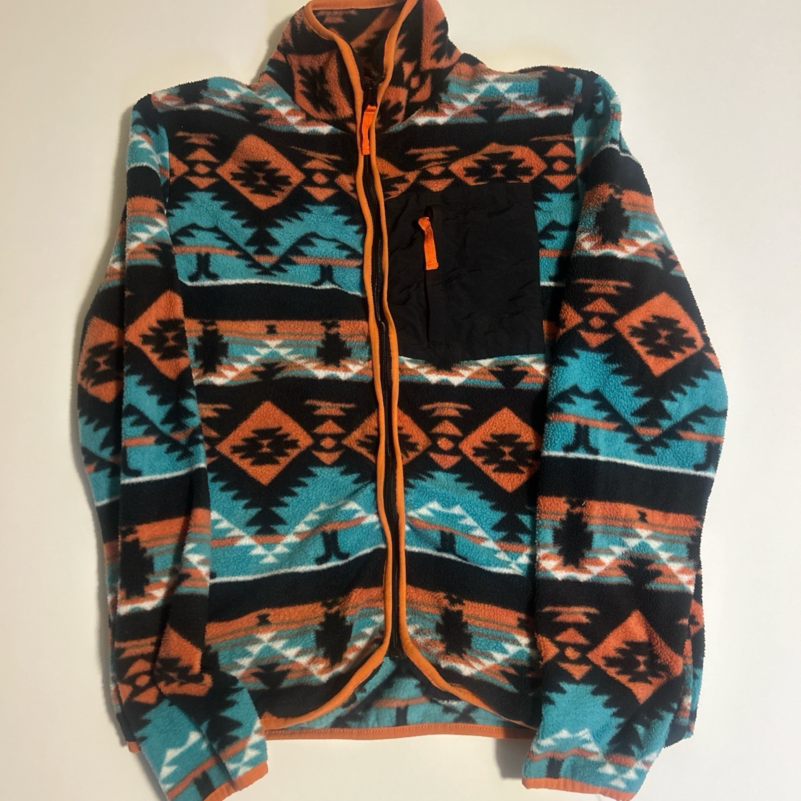 WESC Unisex Fleece Aztec Zip Jacket Patagonia Style Sizes L XL