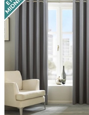 Rivahome Eclipse Vorhänge Thermo Verdunkelung, 137 cm x 229 cm, Silber
