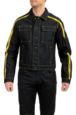 Scuderia Ferrari Men's Navy Blue Bomber Tape Dark Wash Denim Jacket US 2XL IT 56
