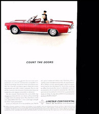 1962 Lincoln Continental 7x10 Vintage Advertisement Print Art Car Ad J69 1962 Lincoln Continental 7x10 Vintage Advertisement Print Art Car Ad J69