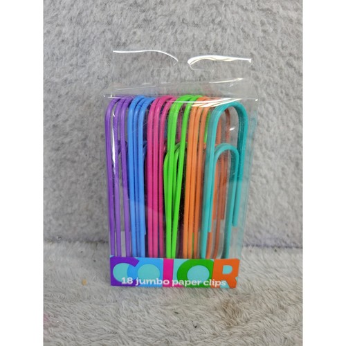 Color Jumbo Paper Clips 18 Count Assorted Bright Colors