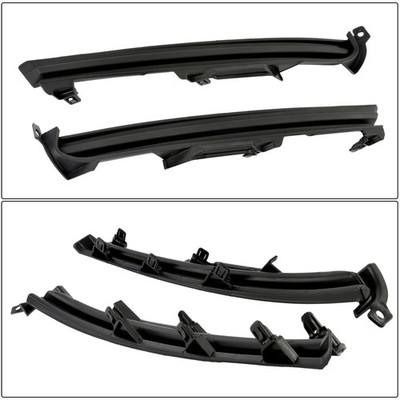 LH+RH Fog Lights Cover Trim Fit For Mazda CX-9 2016-2023 Black Plastic W/O Holes