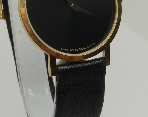 Men's Authentic Swiss Vintage Movado 31mm Museum Ultra Thin Gold W/ Black Dial - Picture 7 of 19