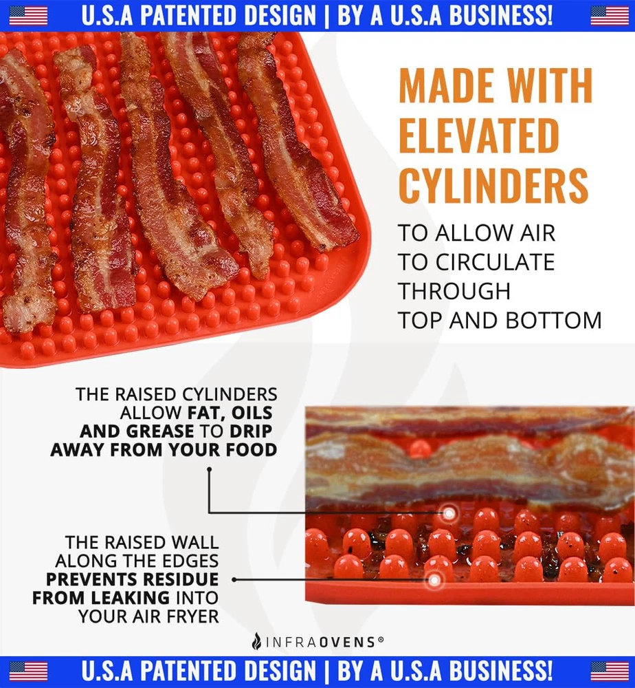 Air Fryer Liners Set of 3 with Silicone Mat, Heat Resistant Mats for Air Frye...