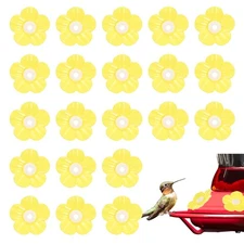 32-Pack Hummingbird Feeder Replacement Flowers, Plastic Part [Yellow]