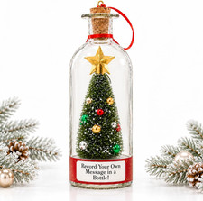 Recordable Christmas Tree in a Bottle Ornament, 25-Second Voice Message