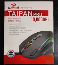Redragon M810 Pro Wireless Gaming Mouse 10000 DPI RGB 8 Macro Buttons Wired
