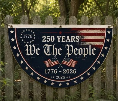 America 250th Anniversary Banner, Patriotic Porch Bunting Decor