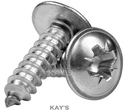 FLANGED SELF TAPPING SCREWS POZI FLANGE HEAD TAPPERS ZINC PLATED 4g 6g 8g 10g - Image 1 of 4