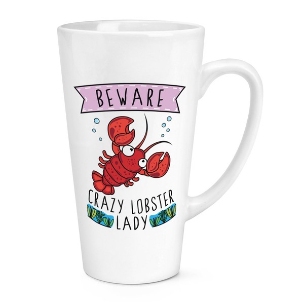 Beware VerrüCkte Lobster Damen 483Ml Groß Latte Becher Tasse - Lustig Tiere Groß-image