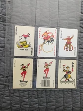 #104 - 6 Different  JOKERS   Single Swap Playing Cards -   Free Ship