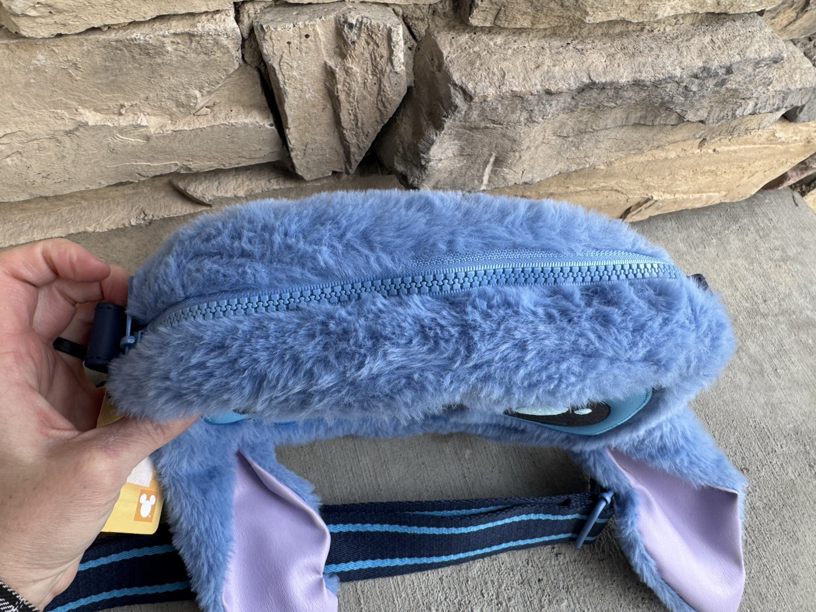 NEW BioWorld Disney Lilo and Stitch Fuzzy 3D Plush Shoulder Purse Crossbody Bag image 3