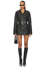 Show Me Your Mumu Stapleton Mini Dress in Caviar Faux Leather