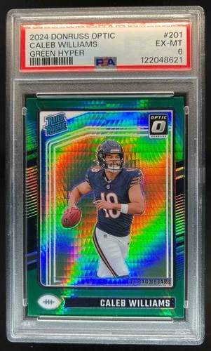 2024 Donruss Optic Caleb Williams Green Hyper Rated Rookie #201 Bears PSA 6