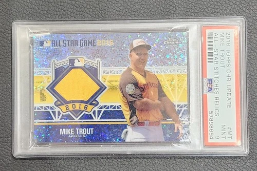 2016 Topps Chrome Update Mike Trout All Star Stitches Relics Jersey PSA 9