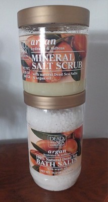 Dead Sea Collection Bath Salts & Mineral Salt Scrub ARGAN Hydrates & Softens NEW