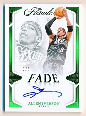 2024-25 Flawless Allen Iverson Fade Signatures Emerald Auto #FFS-AIV (3/5) JSY #